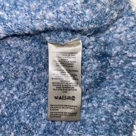 Free People Festive Frost Pullover Sweater - Ice Blue Combo - Sz Medium - Picture 9 of 11